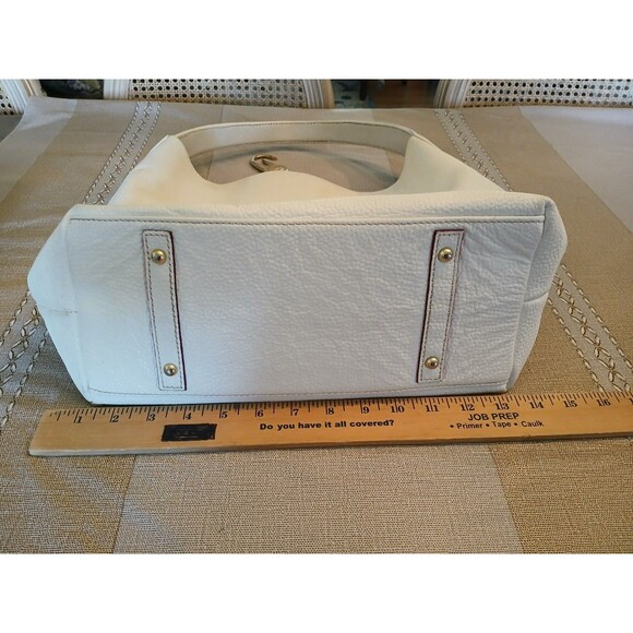 Dooney & Bourke White Pebble Grain Leather Hobo Shoulder Bag Logo Lock - Picture 15 of 16